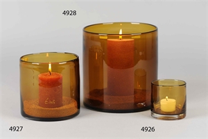 Windlicht, Votiv Tinted Ø 8x H8.5cm, amber Windlicht, Votiv Tinted Ø 8x H8.5cm, amber