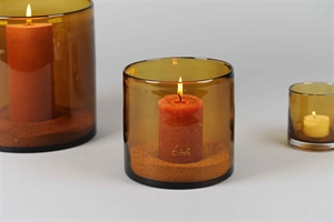 Windlicht, Tinted Ø15x H15cm, amber Windlicht, Tinted Ø15x H15cm, amber