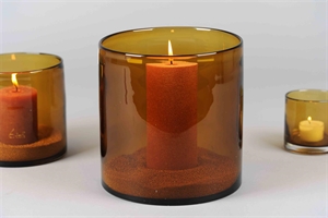 Windlicht, Tinted Glas Ø20x H20cm, amber