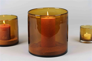 Windlicht, Tinted Glas Ø20x H20cm, amber Windlicht, Tinted Glas Ø20x H20cm, amber