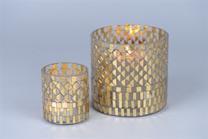 Windlicht, Belle verre Ø15x H15cm, doré* Windlicht, Belle verre Ø15x H15cm, doré*