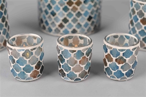Windlicht, Votiv Romance - Ø5.8x H6.8cm, blue Windlicht, Votiv Romance - Ø5.8x H6.8cm, blue