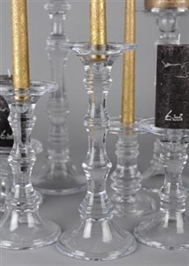 Kerzenständer, für Spitzkerzen 11x 29cm, klarglas