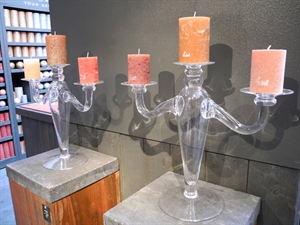 Kerzenständer, Triune 3 Arme - H 38cm, glasklar Kerzenständer, Triune 3 Arme - H 38cm, glasklar