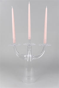 Kerzenständer, Triune 3 Spitzkerzen - H42cm, klar
