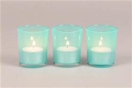 Windlicht, Ton sur Ton - 5.5x 6.5cm, aqua Windlicht, Ton sur Ton - 5.5x 6.5cm, aqua