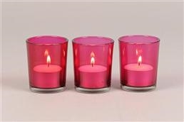 Windlicht, Ton sur Ton - 5.5x 6.5cm, fuchsia Windlicht, Ton sur Ton - 5.5x 6.5cm, fuchsia