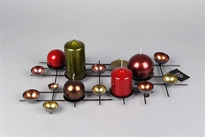 Kerzenständer, Metall L49x 28x H2.5cm, bunt