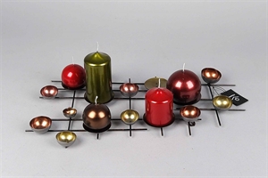 Kerzenständer, Metall L49x 28x H2.5cm, bunt* Kerzenständer, Metall L49x 28x H2.5cm, bunt*
