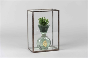 Vitrine, burn antik L20.5x 13x H30cm, schwarz