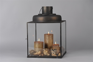 Vitrine, burn antik L35x 35x H51cm, schwarz Vitrine, burn antik L35x 35x H51cm, schwarz