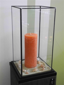 Vitrine, burn antik 30x 30x H51cm, schwarz Vitrine, burn antik 30x 30x H51cm, schwarz