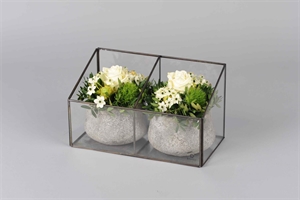 Vitrine, burn antik L31x 16x H18cm, schwarz