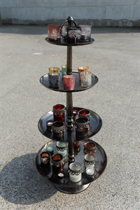 Etagère, 4-runde Schalen - Ø53 x H117cm, dunkel Etagère, 4-runde Schalen - Ø53 x H117cm, dunkel