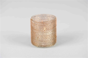 Windlicht Votiv, Verre et fer Ø7x H8cm, kupfer Windlicht Votiv, Verre et fer Ø7x H8cm, kupfer