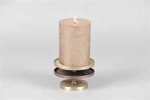 Kerzenständer, Alu Ø13x H8cm, gold mink Kerzenständer, Alu Ø13x H8cm, gold mink
