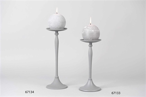 Kerzenständer, Alu Ø12 x H27.5cm, grau tone