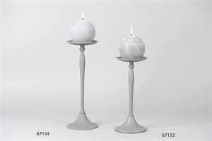 Kerzenständer, Alu Ø12 x H27.5cm, grau tone Kerzenständer, Alu Ø12 x H27.5cm, grau tone