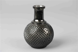 GlasVase/ Kerzenständer, Arabiese Ø11x H14cm, grau GlasVase/ Kerzenständer, Arabiese Ø11x H14cm, grau