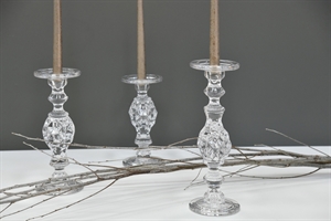 Kerzenständer, Barok Ø11.5x H24.3cm, glas Kerzenständer, Barok Ø11.5x H24.3cm, glas