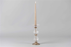 Kerzenständer, Metall/ Glas - Ø11x H25.5cm, bronce