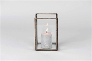 Vitrine, Glas L12x 12x H18cm, burn antik Vitrine, Glas L12x 12x H18cm, burn antik