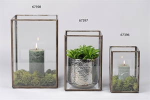 Vitrine, Glas L20x 20x H30cm, burn antik Vitrine, Glas L20x 20x H30cm, burn antik