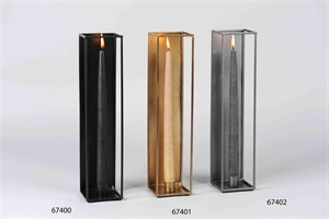 Kerzenständer, L8x 8x H35cm, gold