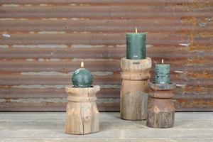 Kerzenständer, Holz ca. Ø15~18x H30cm, natur