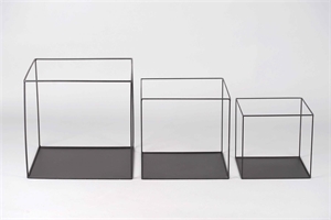 Vitrine, Metal offen H8 - H29cm - Set/3 , schwarz Vitrine, Metal offen H8 - H29cm - Set/3 , schwarz