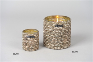 Windlicht, Votiv Twinkling stars Ø7x H8cm, gold Windlicht, Votiv Twinkling stars Ø7x H8cm, gold