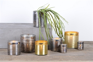 Windlicht, Bobine Ø12x H12cm, dorée Windlicht, Bobine Ø12x H12cm, dorée