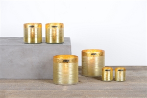 Windlicht, Bobine Ø15x H15cm, dorée Windlicht, Bobine Ø15x H15cm, dorée