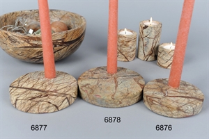 Kerzenständer, Marmor Ø15x 2.5cm, ocker