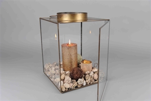 Vitrine, brass antik 30x 30x H42cm, messing Vitrine, brass antik 30x 30x H42cm, messing
