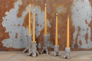 Kerzenständer, Base darbre set/3, grau/braun