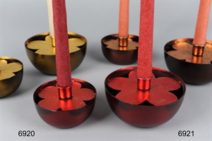 Kerzenständer, metall Demi boule Ø14x H7cm, rot