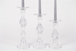 Kerzenständer, Twizzler Ø12x H30cm, glas