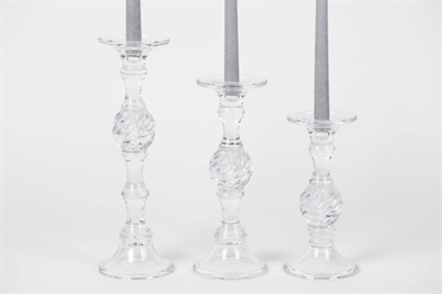 Kerzenständer, Twizzler Ø12x H30cm, glas