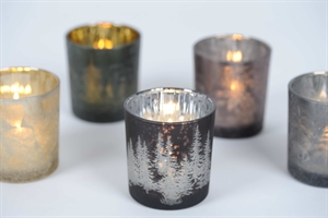 Votiv, Wintry sandgestrahlt Ø7.3x H8cm, black Votiv, Wintry sandgestrahlt Ø7.3x H8cm, black