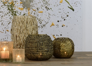 Windlicht, metall - Ø20x H16.5cm, bronce* Windlicht, metall - Ø20x H16.5cm, bronce*