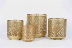 Laterne, Korb Set/4 - Ø15x H25cm, gold Laterne, Korb Set/4 - Ø15x H25cm, gold