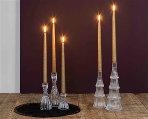 Kerzenständer, Ruffles Ø7.8 x H21cm, klar