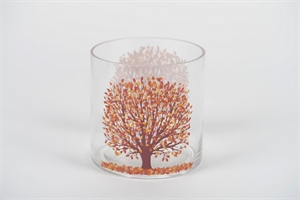 Windlicht, Baum Ø15x H15cm, orange Windlicht, Baum Ø15x H15cm, orange