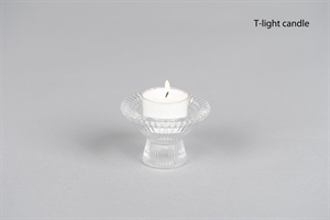 Kerzenständer, Ruffles Ø7.4x H5cm, glas
