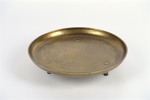 Schale, mit 3 Füssen Alu Ø41x H9cm, raw gold Schale, mit 3 Füssen Alu Ø41x H9cm, raw gold