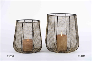 Laterne, Perlo Ø25x H25cm, gold mesh Laterne, Perlo Ø25x H25cm, gold mesh