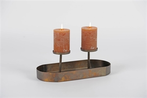 Kerzenständer, L34x 15x H11cm, aged antik