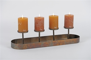 Kerzenständer, L54x 15x H11cm, aged antik