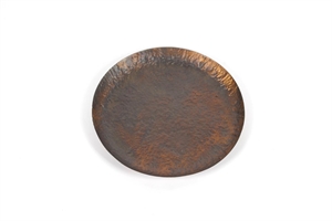 Schale, Alu rund gehämmert Ø35 x H2cm, antik